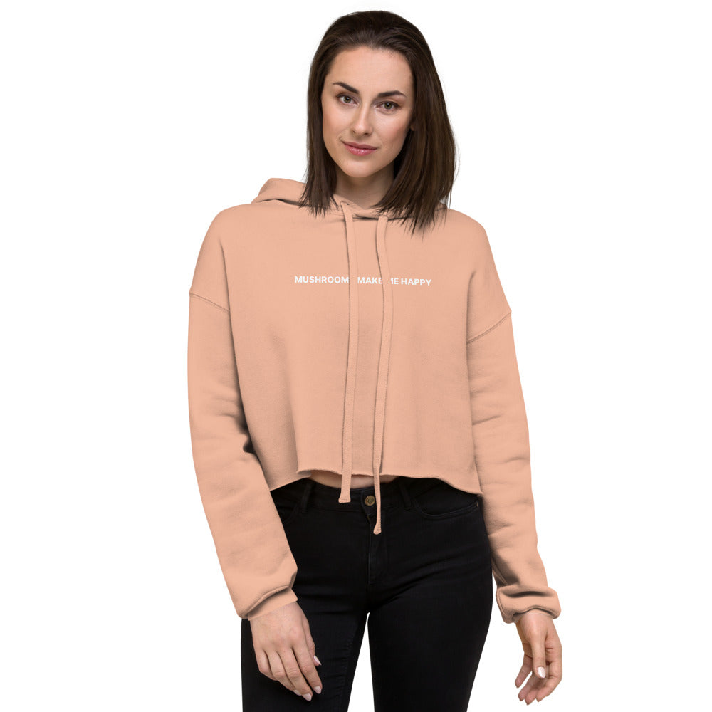 Mushrooms Make Me Happy Crop Hoodie